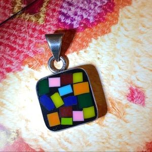925 Sterling pendant multicolored
